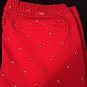 Red bandana skinny joggers